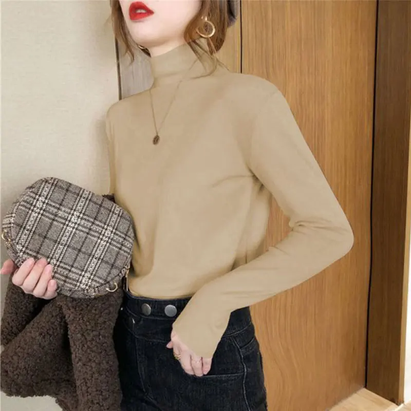 Half-High Collar Inner Match Velvet Padded Bottoming Shirt Women's Autumn and Winter New Western Style Wear Top Thickened Warm
Half-High Collar Inner Match Velvet Padded Bottoming Shirt Women's Autumn and Winter New Western Style Wear Top Thickened Warm