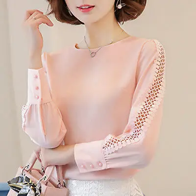 Spring Autumn New arrival Women Long Sleeve Shirt Casual Lace Floral Blouse Loose Solid Tops Shirt 6 Colors
Spring Autumn New arrival Women Long Sleeve Shirt Casual Lace Floral Blouse Loose Solid Tops Shirt 6 Colors