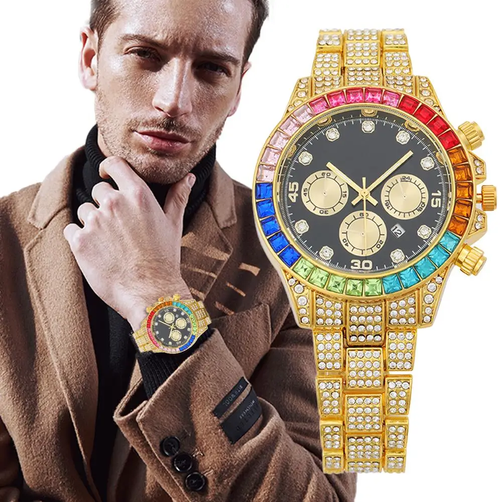 ot sale Fashion Mens Watches Top Brand Luxury Full Diamond Wrist Watch Quartz Clock Gold Calendar Watch Men Relogio Masculino
ot sale Fashion Mens Watches Top Brand Luxury Full Diamond Wrist Watch Quartz Clock Gold Calendar Watch Men Relogio Masculino