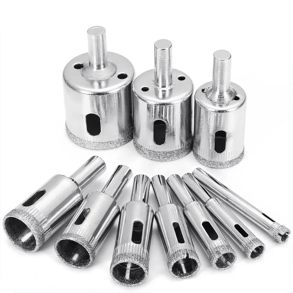 10pcs Diamond Coated Hss Drill Bit Set Tile Marble Glass Ceramic Hole Saw Drilling Bits For Power Tools 6mm-30mm
10pcs Diamond Coated Hss Drill Bit Set Tile Marble Glass Ceramic Hole Saw Drilling Bits For Power Tools 6mm-30mm