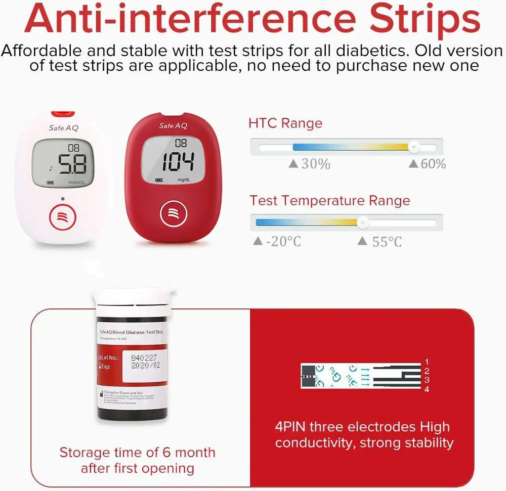 test for blood (50pcs for Safe-AQ) Sinocare Blood Glucose Test Strips and Lancets for Blood Sugar Detection Diabetes Tester
test for blood (50pcs for Safe-AQ) Sinocare Blood Glucose Test Strips and Lancets for Blood Sugar Detection Diabetes Tester