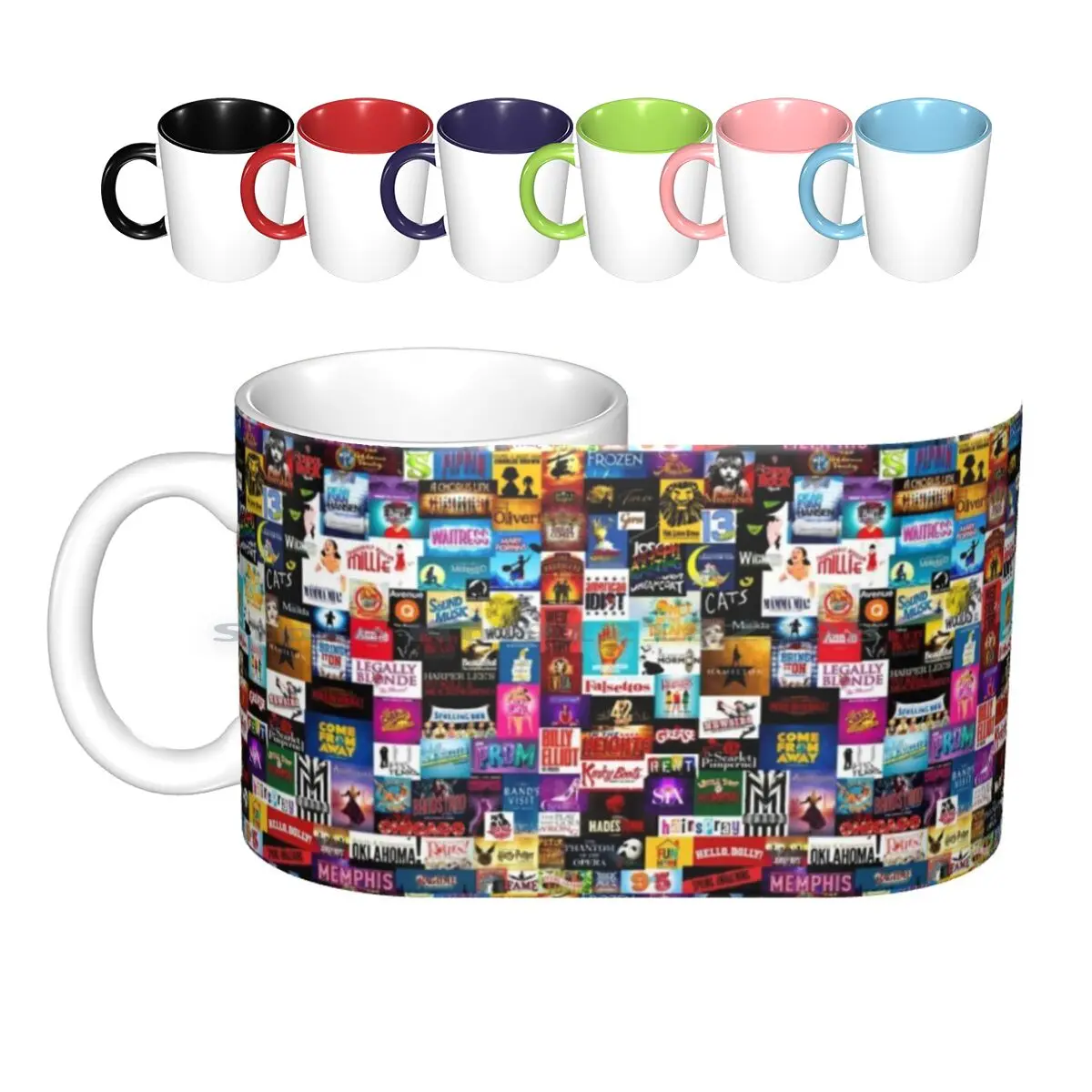 

Керамические кружки-Коллажи с логотипом Бродвея, чашки для кофе, кружка для молока и чая, кружка для мелодии Бродвея, музыкального шоу, театр...