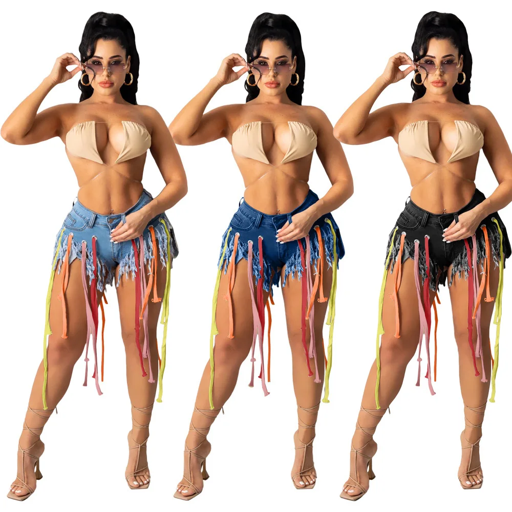 Solid Color Tassle Colorful Bandage Lace-Up Button Zipper Jeans Women Summer Fashion Casual Street Style Shorts One Piece
Solid Color Tassle Colorful Bandage Lace-Up Button Zipper Jeans Women Summer Fashion Casual Street Style Shorts One Piece