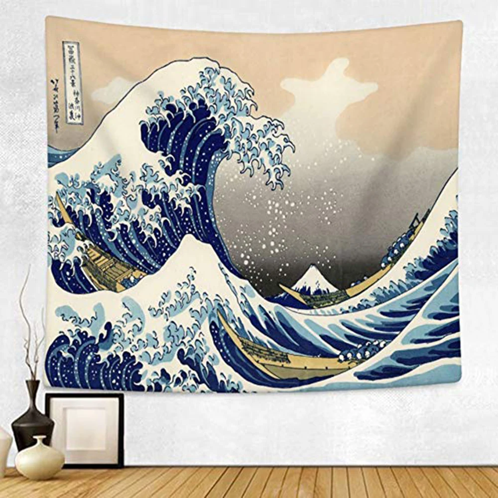 Japanese Kanagawa Waves Printed Hanging Tapestry Whale Arowana Deer Snake Totem Wall Hanging Tapestries Boho Bedspread Blanket
Japanese Kanagawa Waves Printed Hanging Tapestry Whale Arowana Deer Snake Totem Wall Hanging Tapestries Boho Bedspread Blanket