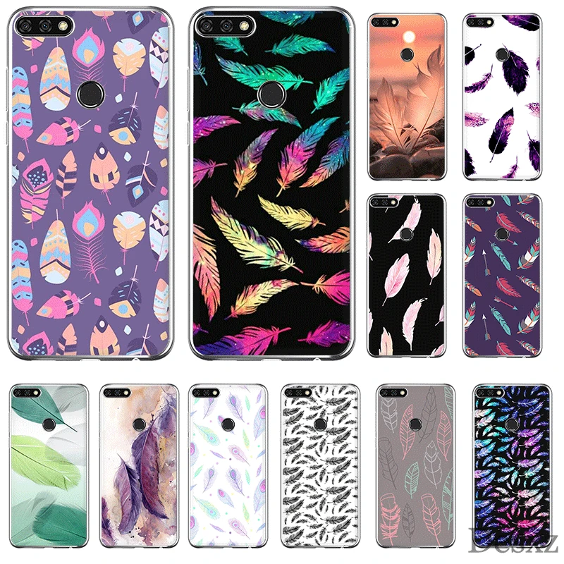 Mobile Phone Case For Huawei P30 P20 P10 P8 P9 Lite Pro P Smart Z Plus Cover TPU Feather Beautiful | Мобильные телефоны и