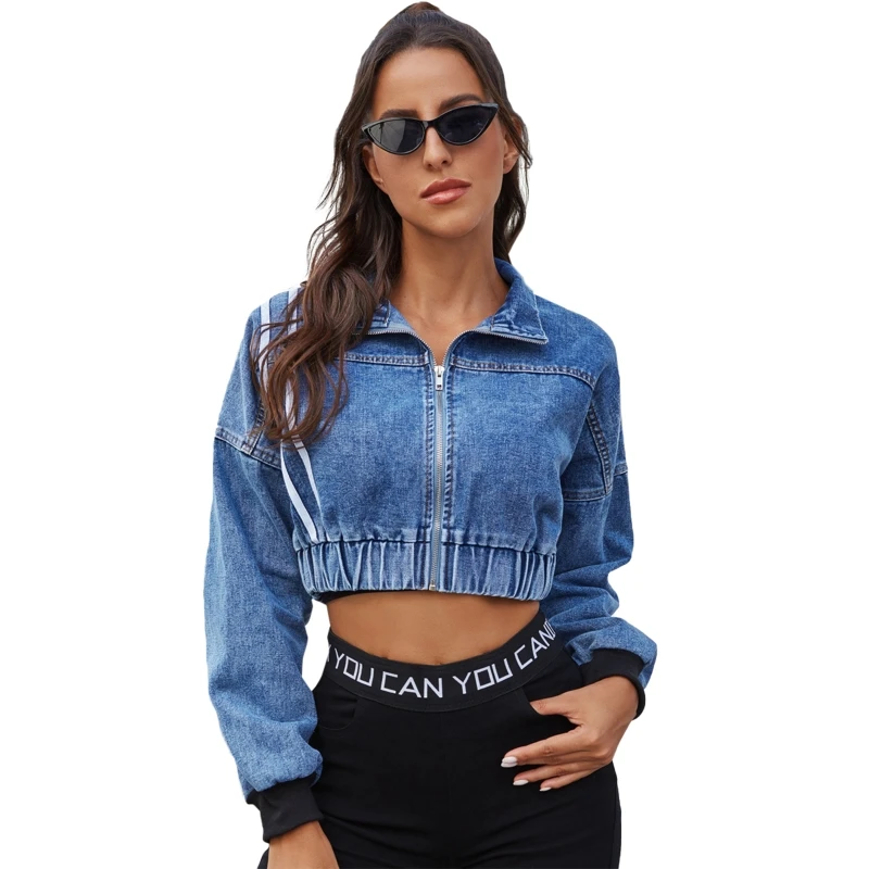 Women Slim Lapel Collar Denim Jacket Long Sleeves Casual Zipper Short Jean Coat BX0B
Women Slim Lapel Collar Denim Jacket Long Sleeves Casual Zipper Short Jean Coat BX0B