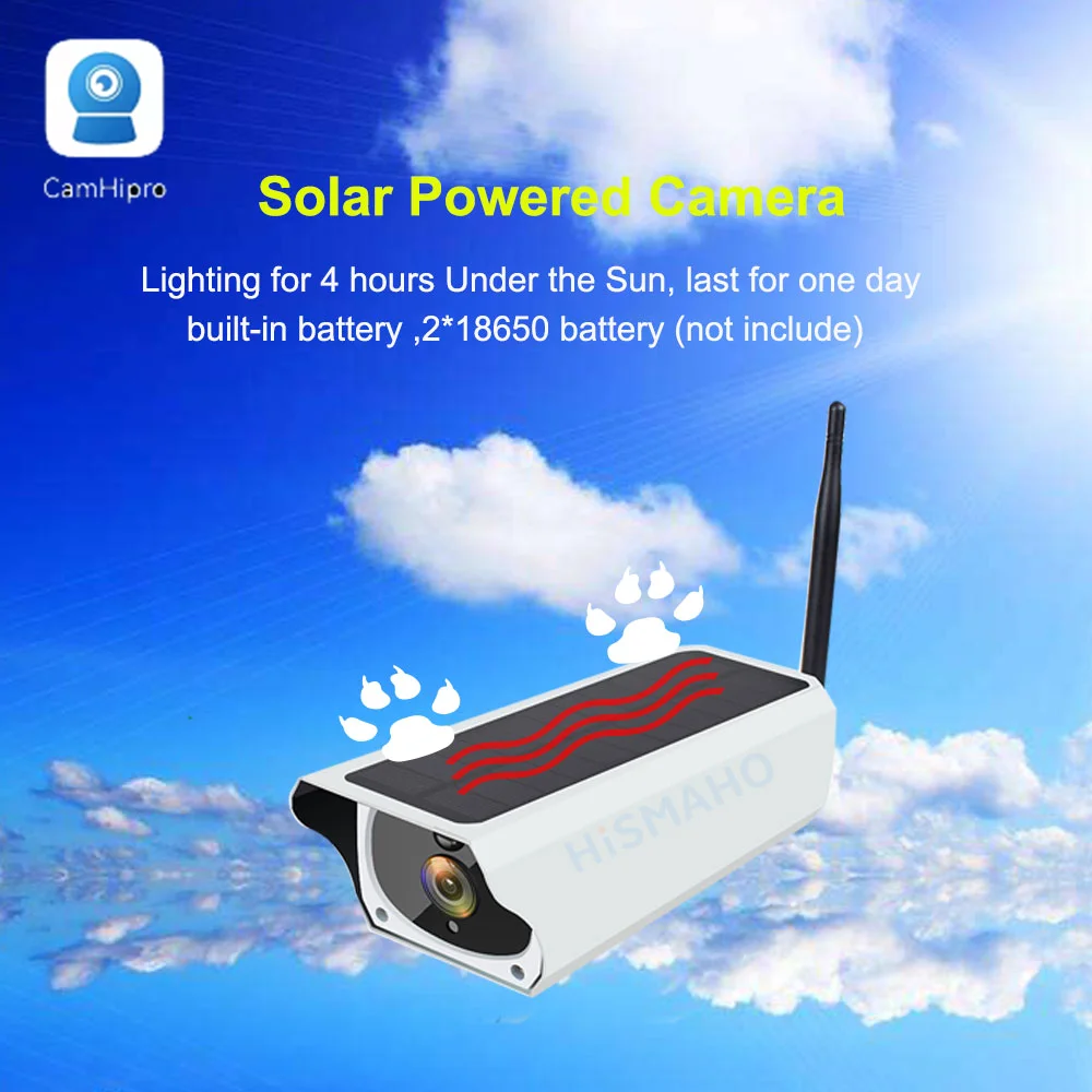 Solar WiFi IP Camera 1080P HD Outdoor H.264 2MP Surveillance Camera PIR Motion Alarm Two-Way Audio Security Camera CamHipro
Solar WiFi IP Camera 1080P HD Outdoor H.264 2MP Surveillance Camera PIR Motion Alarm Two-Way Audio Security Camera CamHipro