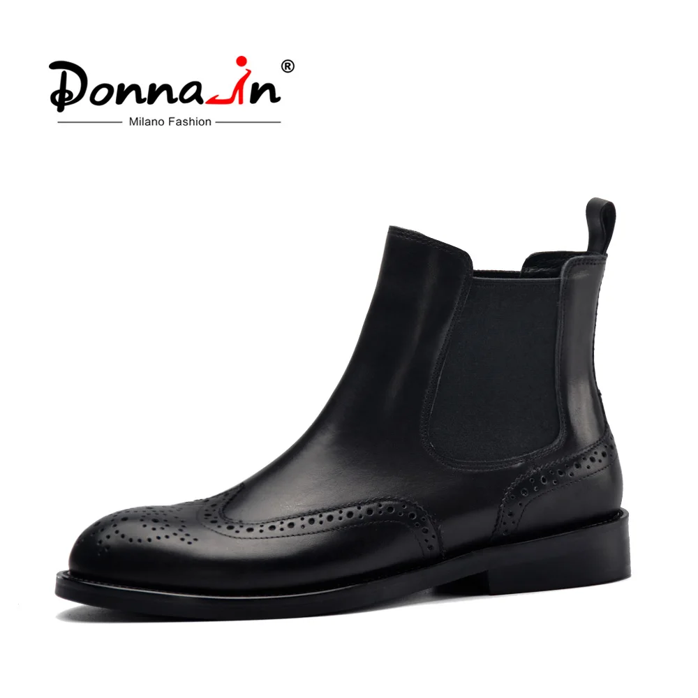Donna-in Women Black Genuine Leather Boots Carved Ankle Boots Low Heels Ladies Platform Chelsea Boots Autumn 2020 Ladies Shoes
Donna-in Women Black Genuine Leather Boots Carved Ankle Boots Low Heels Ladies Platform Chelsea Boots Autumn 2020 Ladies Shoes