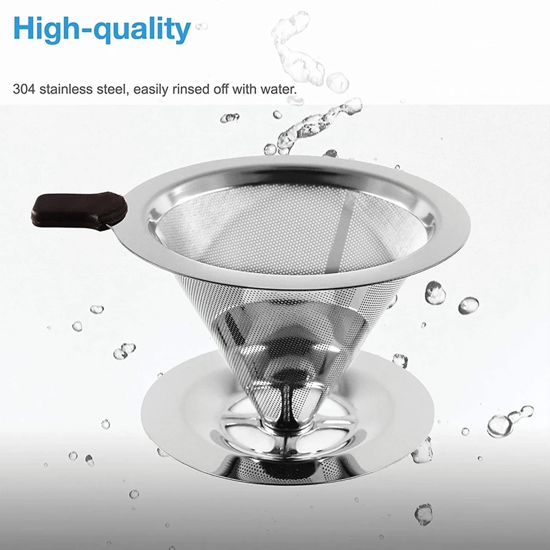 Stainless Steel Coffee Dripper Ultra Fine Mini Mesh Coffee Strainer Manual Portable Cone Reusable Coffee Filters
Stainless Steel Coffee Dripper Ultra Fine Mini Mesh Coffee Strainer Manual Portable Cone Reusable Coffee Filters