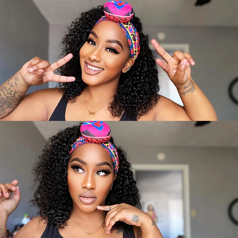 Curly Headband Wig Human Hair Wigs For Women Colored Brazilian Hair Scarf Wig Glueless Remy Ombre Kinky Curly Human Hair Wigs
Curly Headband Wig Human Hair Wigs For Women Colored Brazilian Hair Scarf Wig Glueless Remy Ombre Kinky Curly Human Hair Wigs