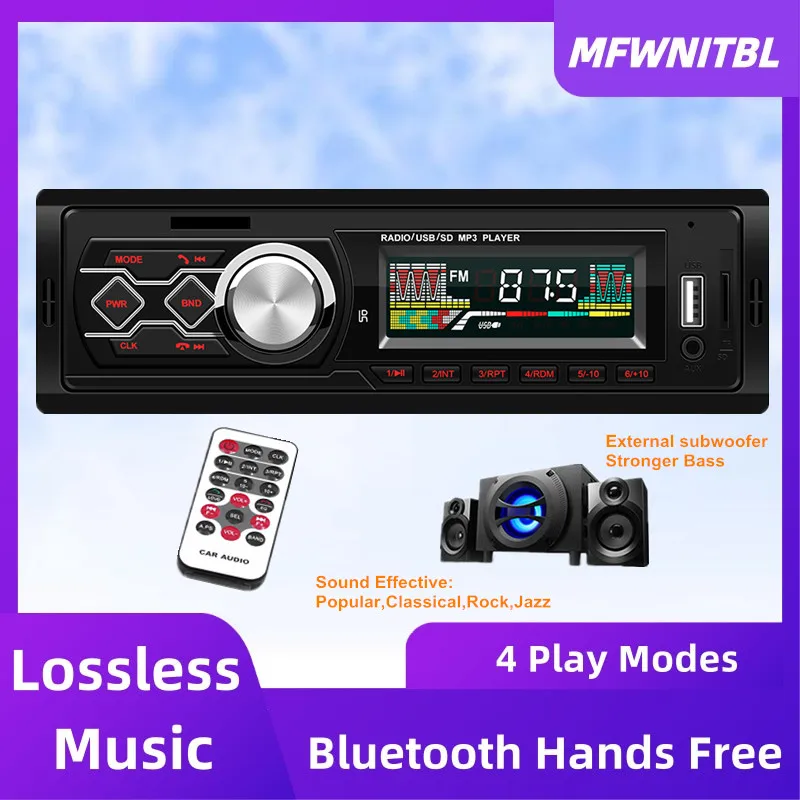 Автомагнитола 1 Din, стерео, Bluetooth, MP3-плеер для автомобиля 60Wx4, FM-радио, стерео, аудио, музыка без потерь, USB/U-диск/AUX вход, Авторадио 1 Din
Автомагнитола 1 Din, стерео, Bluetooth, MP3-плеер для автомобиля 60Wx4, FM-радио, стерео, аудио, музыка без потерь, USB/U-диск/AUX вход, Авторадио 1 Din