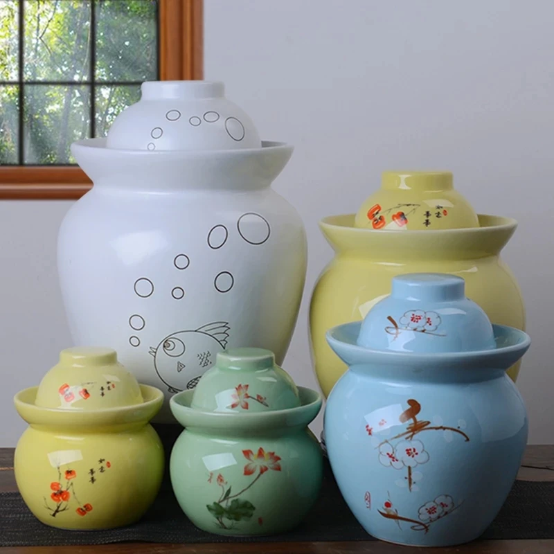 600/1500/3500/7000ML Glass Container Pickle Jar Kimchi Jar Kitchen Pickled Cans Household Food Seal Storage Jar Ceramic Cylinder 
600/1500/3500/7000ML Glass Container Pickle Jar Kimchi Jar Kitchen Pickled Cans Household Food Seal Storage Jar Ceramic Cylinder