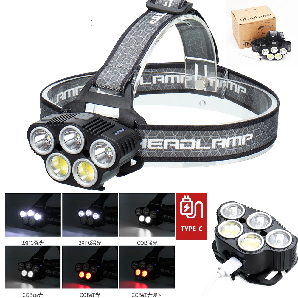 5 LED Red White Light LED Headlamp With Built-in Battery Super Bright Headlight Head Lamp Lantern for Outdoor Fishing Hunting Ca
5 LED Red White Light LED Headlamp With Built-in Battery Super Bright Headlight Head Lamp Lantern for Outdoor Fishing Hunting Ca