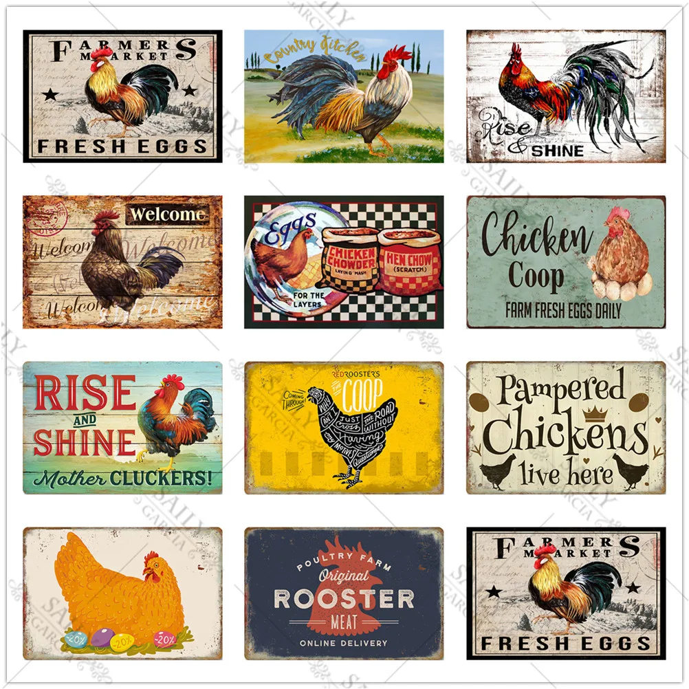 Chicken Egg Vintage Metal Plate Rooster Hen Coop Decoration Metal Wall Home Decor Plates Metal Tin Sign Poster for Farmer Gifts
Chicken Egg Vintage Metal Plate Rooster Hen Coop Decoration Metal Wall Home Decor Plates Metal Tin Sign Poster for Farmer Gifts