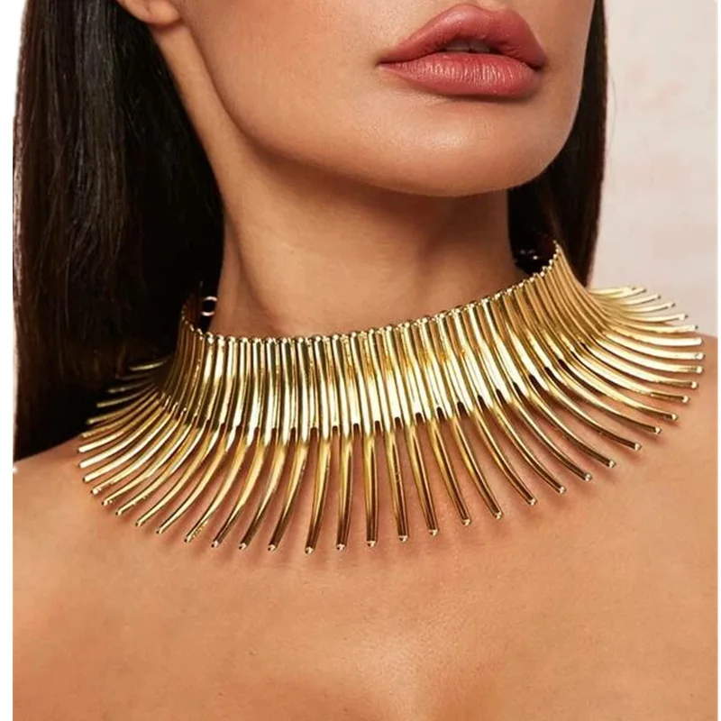 ANIID Exaggerated African Necklace Jewellery Gold Color Metal Big Chain Choker Necklace Jewelry Punk Party Design Wedding Gifts
ANIID Exaggerated African Necklace Jewellery Gold Color Metal Big Chain Choker Necklace Jewelry Punk Party Design Wedding Gifts