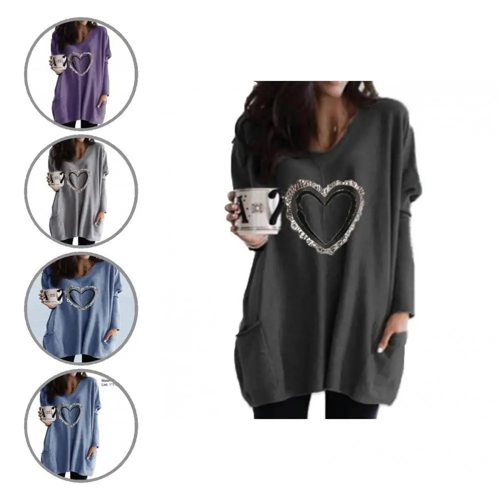 Fashion Practical Long Sleeves Solid Color Casual T-shirt Female Women Sweatshirt Large Pocket for Party
Fashion Practical Long Sleeves Solid Color Casual T-shirt Female Women Sweatshirt Large Pocket for Party