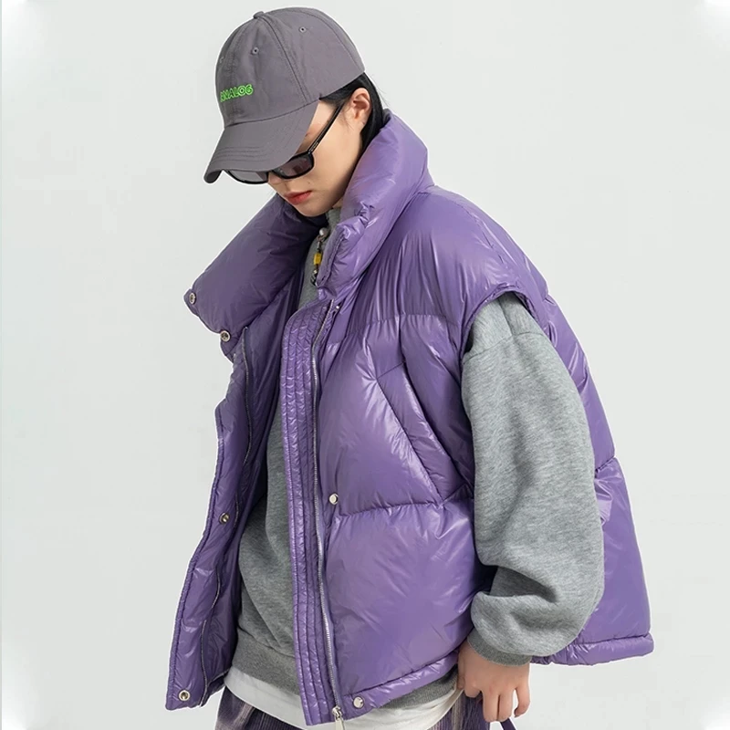 Осенне-зимняя женская куртка на утином пуху, жилет, женское короткое плотное теплое пальто, ветрозащитный жилет без рукавов с сумкой, верхня... 
Осенне-зимняя женская куртка на утином пуху, жилет, женское короткое плотное теплое пальто, ветрозащитный жилет без рукавов с сумкой, верхня...