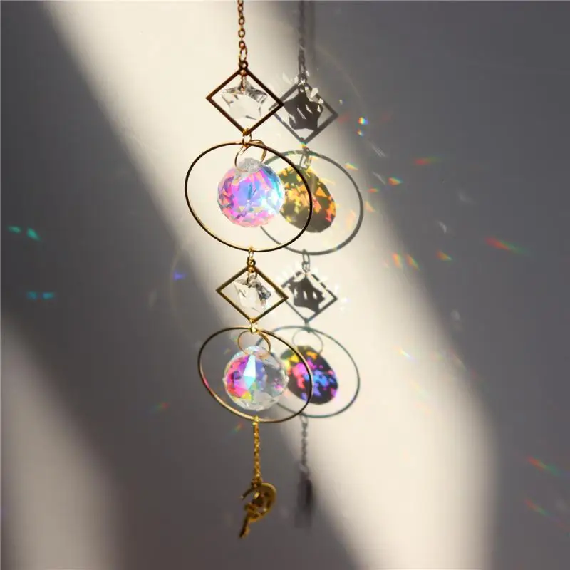 Crystal Wind Chime Pendant Sun Suncatcher Plated Metallic Hoop Colorful Beads Hanging Drop for Home Garden Window Wedding Decor
Crystal Wind Chime Pendant Sun Suncatcher Plated Metallic Hoop Colorful Beads Hanging Drop for Home Garden Window Wedding Decor