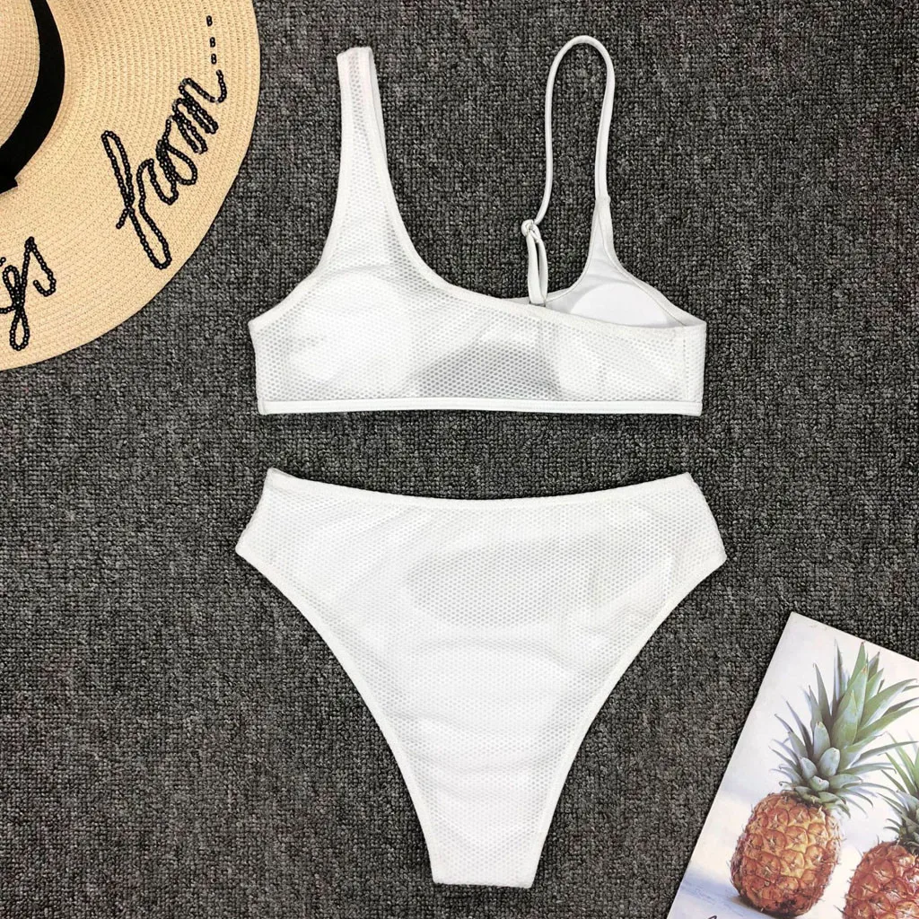 Womens Bikini Set Irregular Hollow out Mid waist Two Piece Solid color Swimwear Summer Beach Push-up Women Biquini Traje de bao
Womens Bikini Set Irregular Hollow out Mid waist Two Piece Solid color Swimwear Summer Beach Push-up Women Biquini Traje de bao