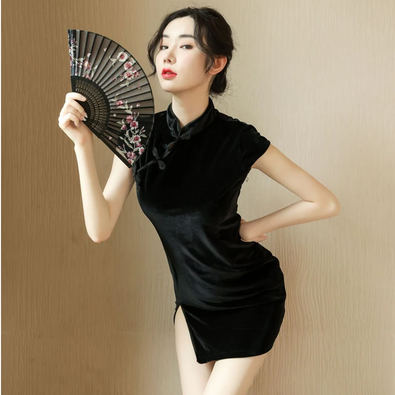 JIMIKO Black Cheongsams Party Sexy Cosplay Chinese Traditional Dress for Women Gothic Punk Mini Devil Fashion Solid Color Satin
JIMIKO Black Cheongsams Party Sexy Cosplay Chinese Traditional Dress for Women Gothic Punk Mini Devil Fashion Solid Color Satin