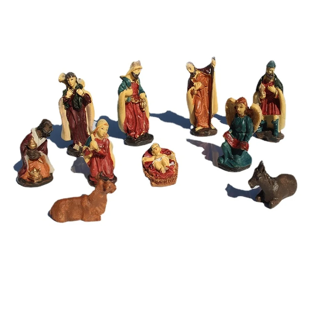 10pcs Nativity Scenes Set Holy Family Statue Baby Jesus Manger Christmas Crib Ornament Church Xmas Gift Home Decor Navidad
10pcs Nativity Scenes Set Holy Family Statue Baby Jesus Manger Christmas Crib Ornament Church Xmas Gift Home Decor Navidad