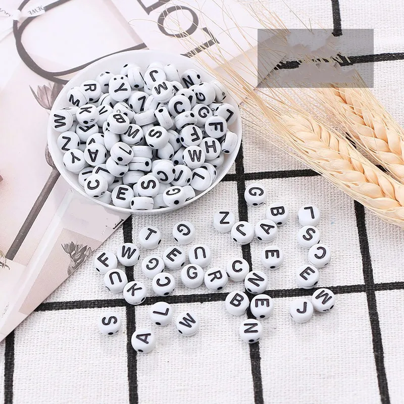 100PCS Black White Mixed Letter Acrylic Beads Round Flat Alphabet Spacer Beads for Jewelry Making Handmade DIY Bracelet Necklace
100PCS Black White Mixed Letter Acrylic Beads Round Flat Alphabet Spacer Beads for Jewelry Making Handmade DIY Bracelet Necklace