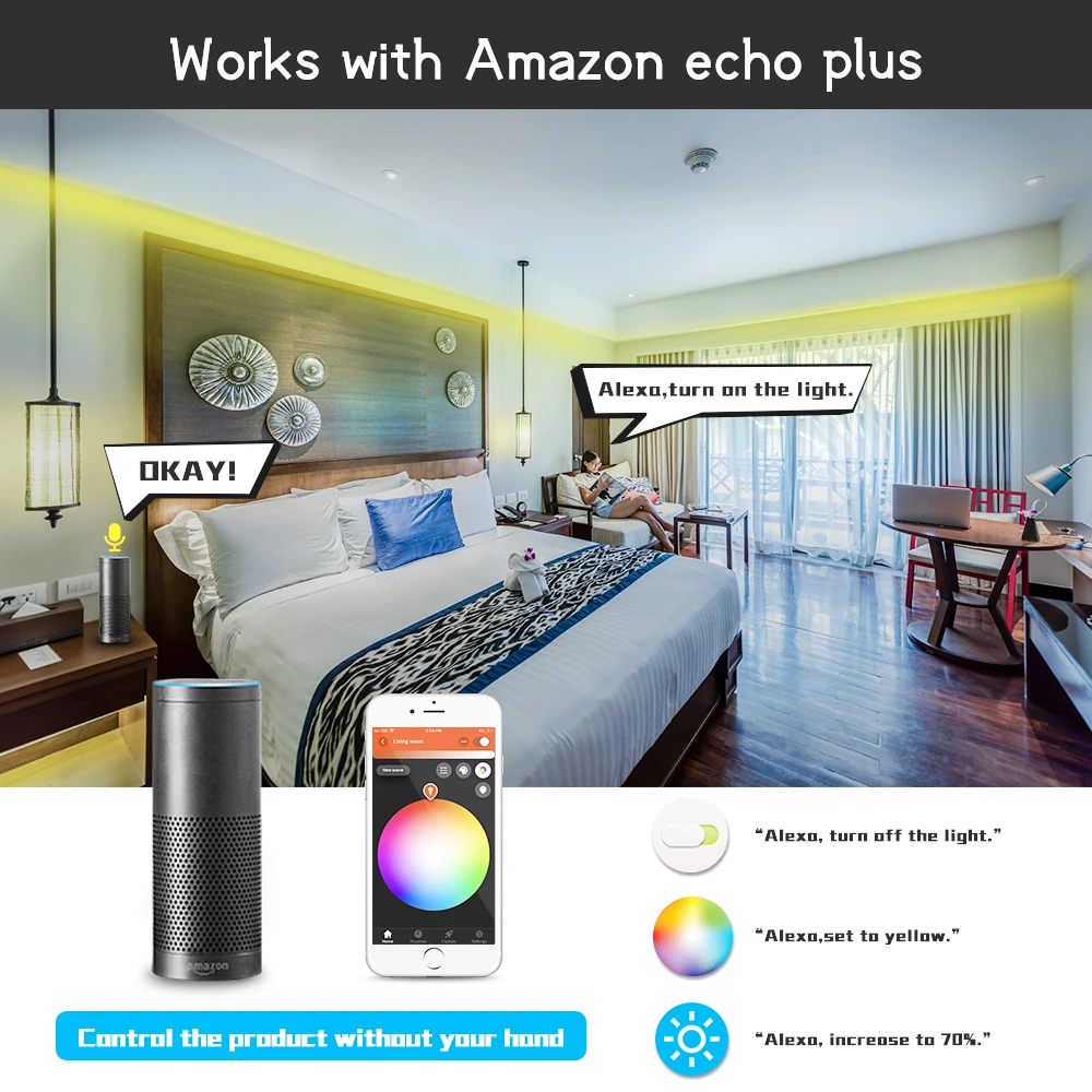Zigbee Tuya Smartthings Conbee DC12/24V 5 in 1 RGBW Controller for LED Strip Smart App Control Alexa Echo Plus Voice Control
Zigbee Tuya Smartthings Conbee DC12/24V 5 in 1 RGBW Controller for LED Strip Smart App Control Alexa Echo Plus Voice Control