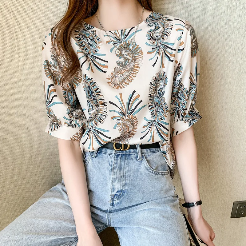 Mozuleva 2021 Summer Wear Round Collar Short Sleeve Blouse Printed Lantern Korean Japanese Trendy Tops
Mozuleva 2021 Summer Wear Round Collar Short Sleeve Blouse Printed Lantern Korean Japanese Trendy Tops