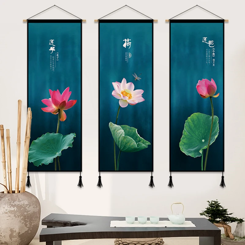 Chinese Style Ink Lotus Home Living Room Wall Art Decor Canvas Wall Paintings Vintage Room Decor Posters Scroll Hanging Painting
Chinese Style Ink Lotus Home Living Room Wall Art Decor Canvas Wall Paintings Vintage Room Decor Posters Scroll Hanging Painting