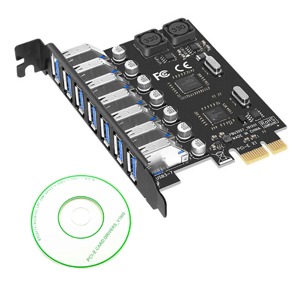 Плата адаптера PCI-E к USB плата расширения высокой скорости передачи данных с 7
