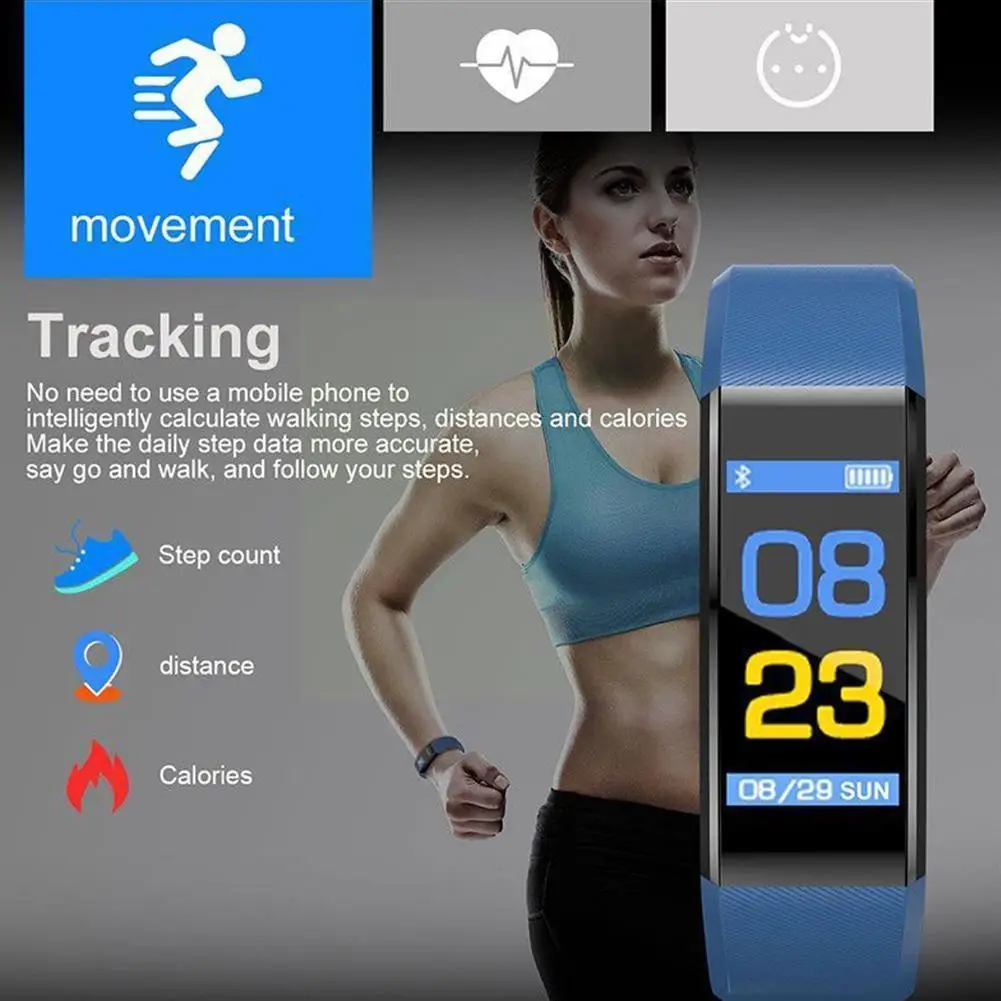 115plus Waterproof Band Bracelet Heart Rate Tracker Band Watch Wristband Blood Pressure Fitness F5r3
115plus Waterproof Band Bracelet Heart Rate Tracker Band Watch Wristband Blood Pressure Fitness F5r3