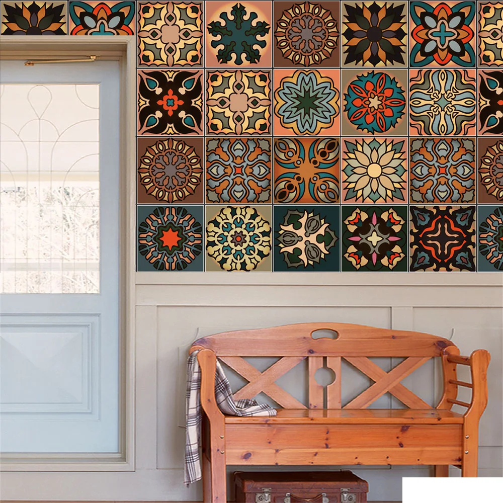 Марокканский стиль наклейки на стену из ПВХ для ванной комнаты и кухни водонепроницаемые обои для дома декор DIY самоклеящийся художественный мурал наклейка на стену