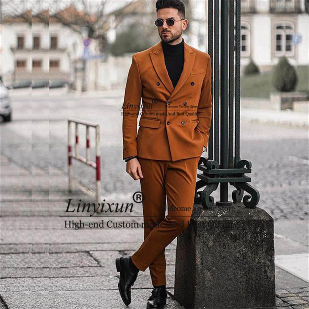 Fashion Orange Mens Suit Slim Fit Business Peaked Lapel Blazer Double Breasted Prom Party Terno Masculino 2 Pieces Jacket+Pant
Fashion Orange Mens Suit Slim Fit Business Peaked Lapel Blazer Double Breasted Prom Party Terno Masculino 2 Pieces Jacket+Pant