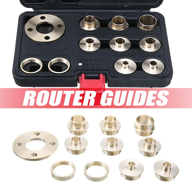 1set Premium Brass Router Template Guide Bush Set 10-30mm Router Bushing Guide Router Template for Woodworking Tool
1set Premium Brass Router Template Guide Bush Set 10-30mm Router Bushing Guide Router Template for Woodworking Tool