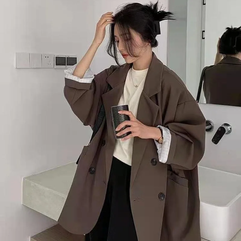 New Vintage Blazers Women Minimalist Solid Outwear Loose Elegant Office Lady Fashion High Street All-match Autumn Winter Blazer
New Vintage Blazers Women Minimalist Solid Outwear Loose Elegant Office Lady Fashion High Street All-match Autumn Winter Blazer