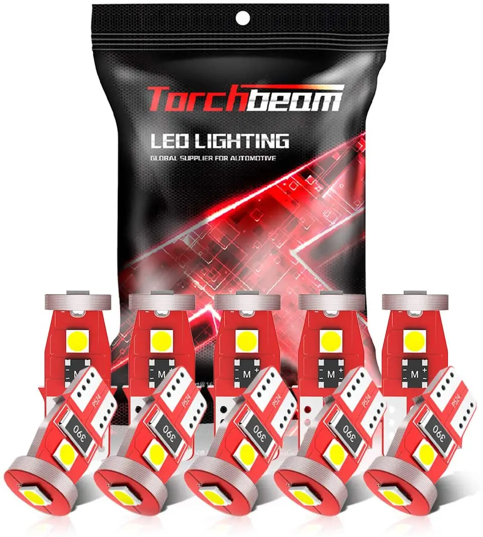 Torchbeam 10pcs T2 194 LED Bulbs T10 158 168 LED Bulbs 6000K White Interior Lights for Door Light Trunk Light Map Light
Torchbeam 10pcs T2 194 LED Bulbs T10 158 168 LED Bulbs 6000K White Interior Lights for Door Light Trunk Light Map Light