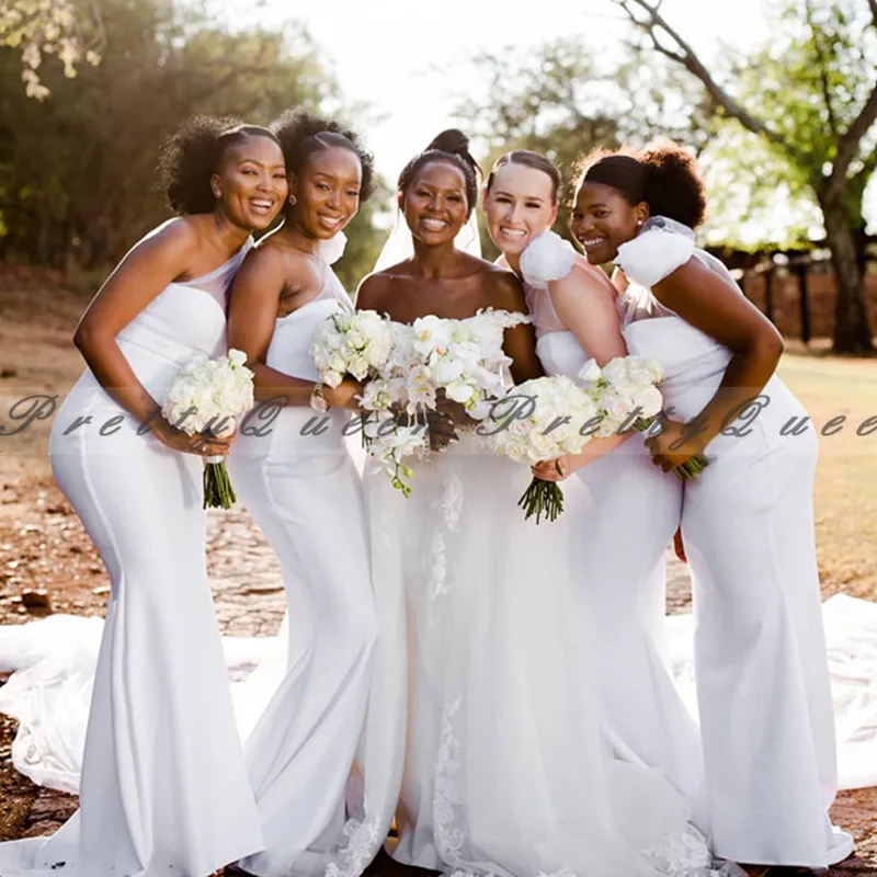 2020 White Long Mermaid Bridesmaid Dresses Vestidos Sheer One Shoulder Cheap Wedding Guest Dress Party For Women
2020 White Long Mermaid Bridesmaid Dresses Vestidos Sheer One Shoulder Cheap Wedding Guest Dress Party For Women