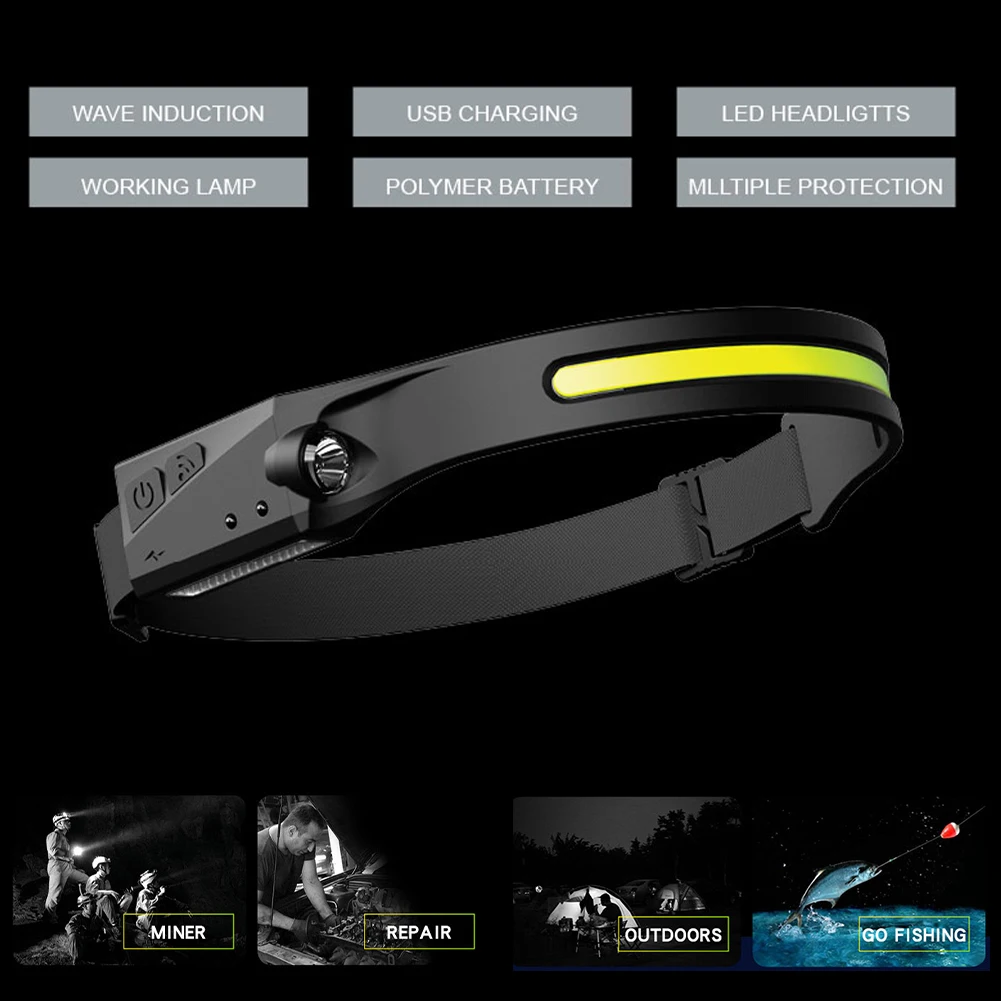COB LED Headlamp Motion Sensor Headlight Waterproof 4 Modes Flashlight USB Rechargeable Work Light for Camping Running Fishing
COB LED Headlamp Motion Sensor Headlight Waterproof 4 Modes Flashlight USB Rechargeable Work Light for Camping Running Fishing