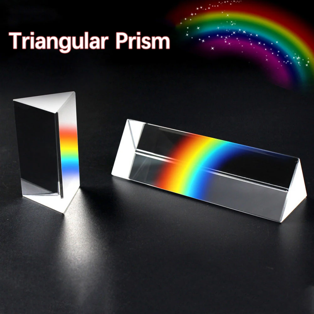 3x3x10cm Triangular Prism BK7 Optical Prisms Glass Physics Teaching Refracted Light Spectrum Rainbow Children Students Present
3x3x10cm Triangular Prism BK7 Optical Prisms Glass Physics Teaching Refracted Light Spectrum Rainbow Children Students Present