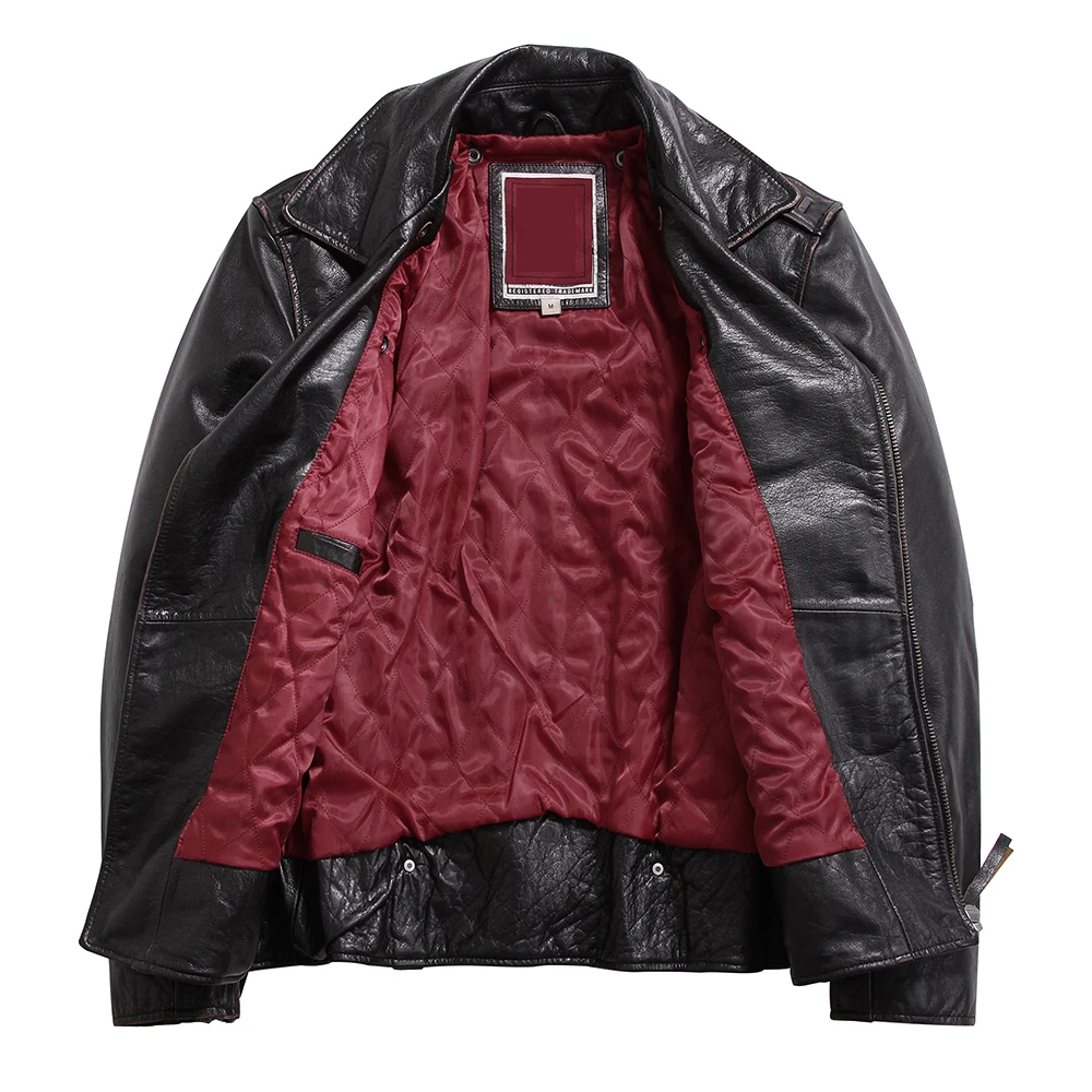 Original Pilot New Leather Men Biker Real Genuine Motorcycle Male Vintage Jacket Red Lining Notch Lapel Collar
Original Pilot New Leather Men Biker Real Genuine Motorcycle Male Vintage Jacket Red Lining Notch Lapel Collar