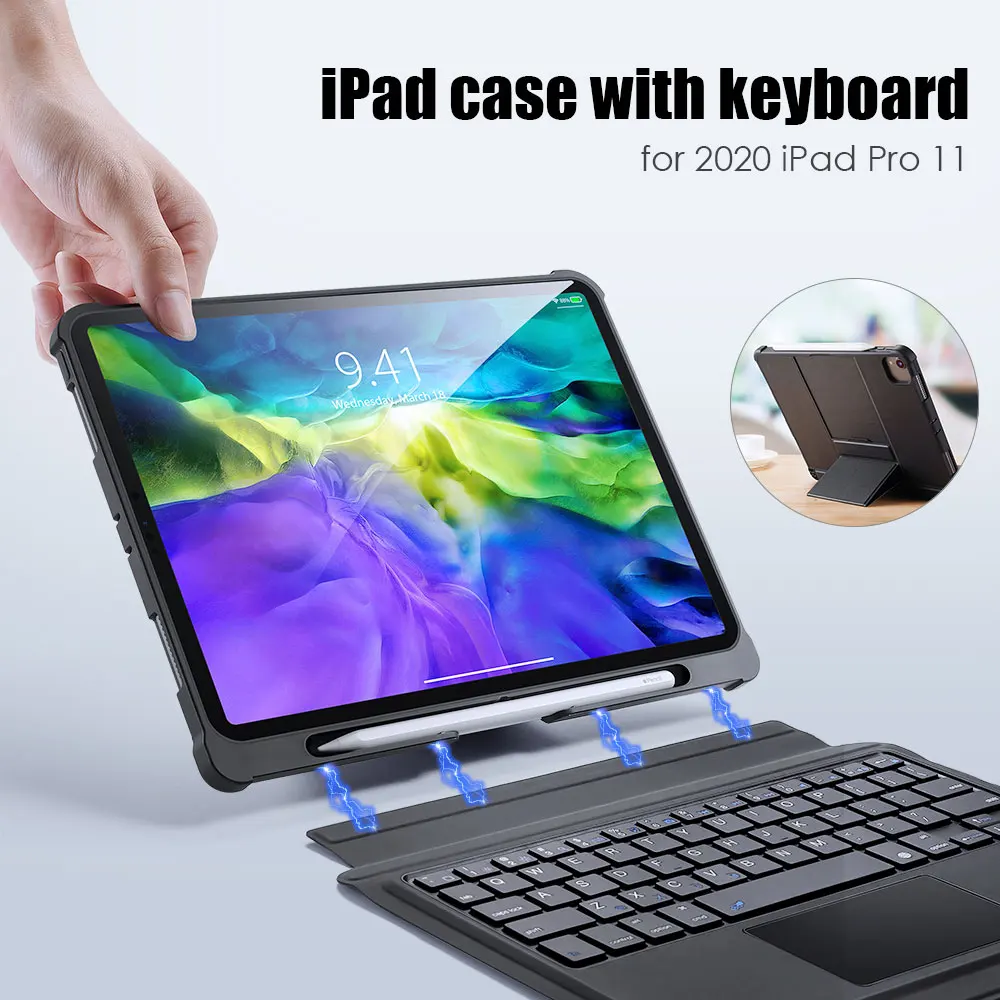 Чехол Magic Keyboard для 2018 2020 2021 iPad Pro 11 M1 Bluetooth-совместимая беспроводная клавиатура Магнитный чехол с сенсорной панелью
Чехол Magic Keyboard для 2018 2020 2021 iPad Pro 11 M1 Bluetooth-совместимая беспроводная клавиатура Магнитный чехол с сенсорной панелью