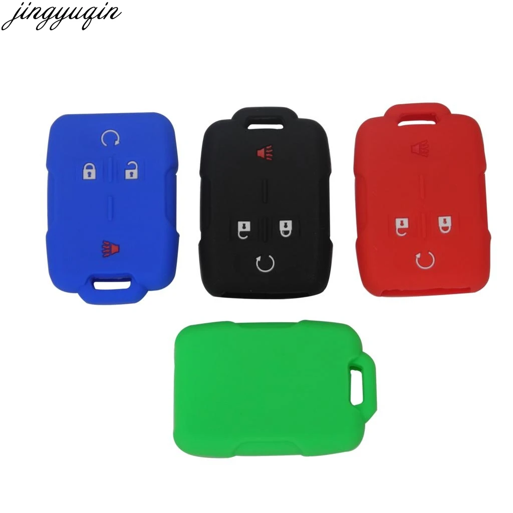 

Jingyuqin 30pcs/lot For Cadillac /Chevrolet Silverado /GMC Sierra 4 Buttons Remote Silicone Cover Car-Styling Key Case