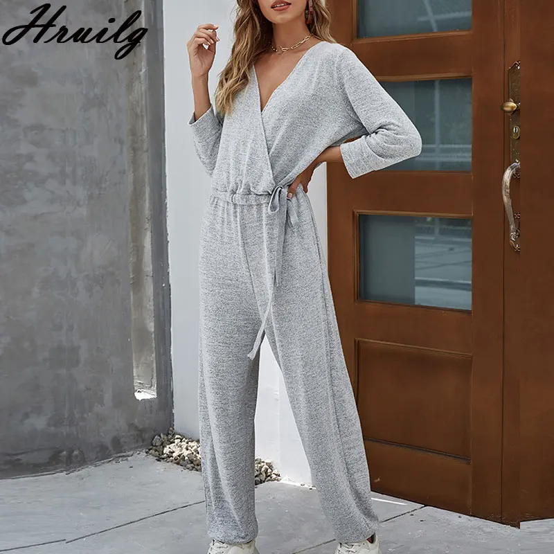 Women Jumpsuit and Rompers Solid Loose Elegant Overalls for Women Pocket Long Sleeve V Neck Sport Streetwear Knit Playsuit
Women Jumpsuit and Rompers Solid Loose Elegant Overalls for Women Pocket Long Sleeve V Neck Sport Streetwear Knit Playsuit