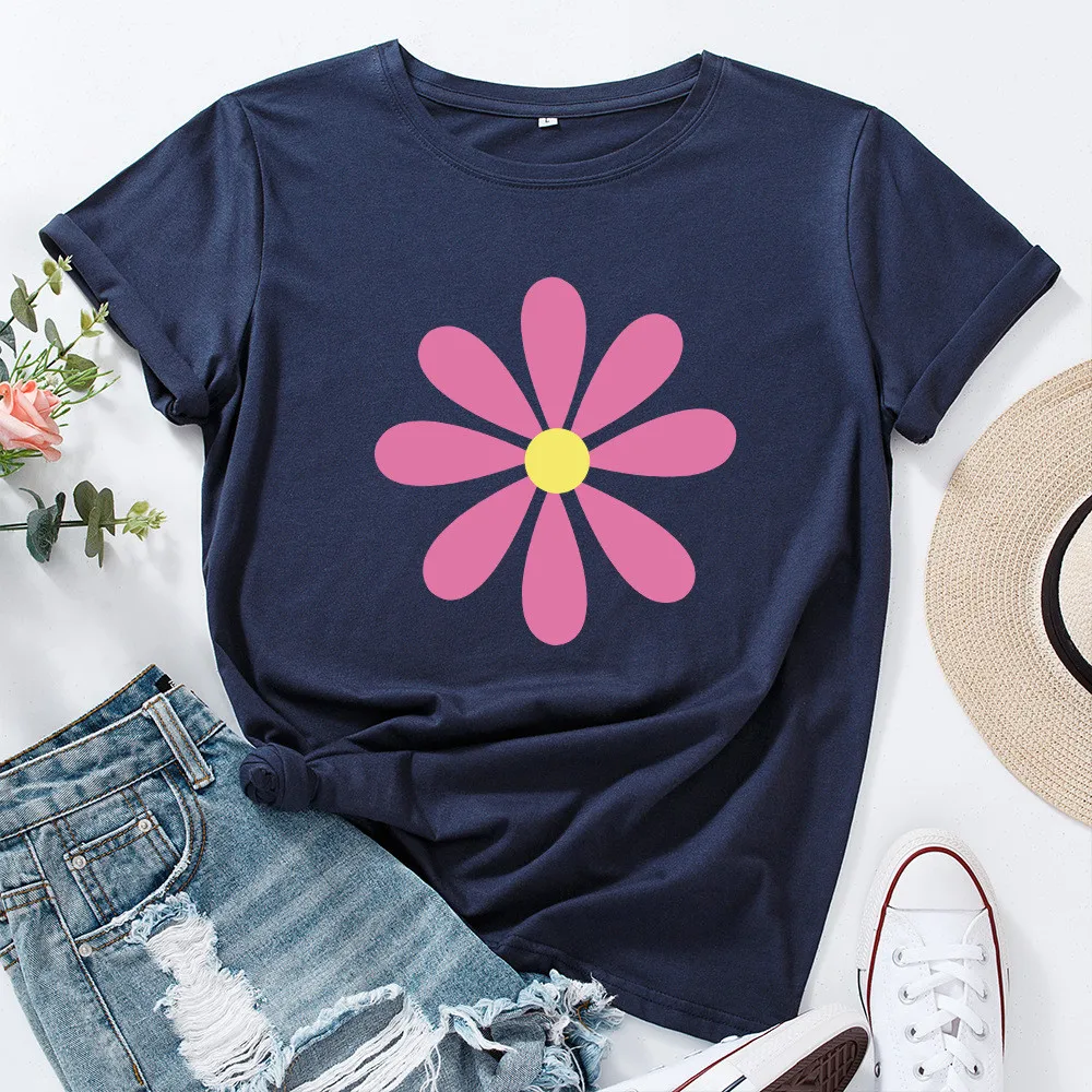 Womens Cotton T-shirts Plus Size Flower Print Short Sleeve T Shirt for Women Casual O-neck Oversized Graphic Tees Harajuku Tops
Womens Cotton T-shirts Plus Size Flower Print Short Sleeve T Shirt for Women Casual O-neck Oversized Graphic Tees Harajuku Tops