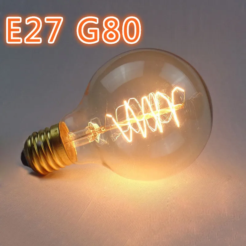 

G80 Wire-wound 40W Edison Retro Tungsten E27 Bulb Vintage Industrial Retro Edison LED Bulb Light Lamp Antique Style Home Lights