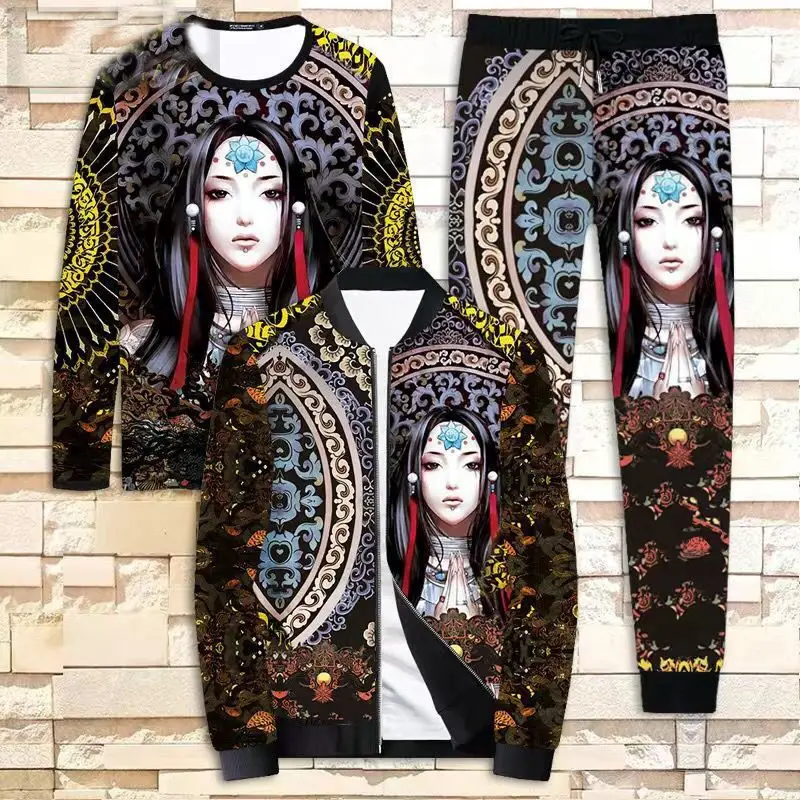 New coat + pants + sweater men's sportswear three-piece suit fashion printing autumn and winter men's three-piece suit M-5XL
New coat + pants + sweater men's sportswear three-piece suit fashion printing autumn and winter men's three-piece suit M-5XL