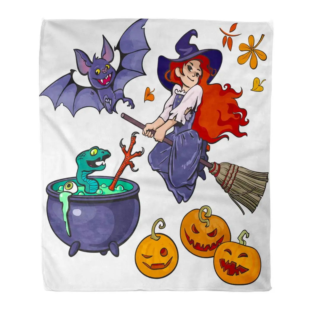 

Одеяло Asjdad для Хэллоуина, глазные яблоки, мультяшная ведьма, летающая метла, вампир, летучая мышь, змея, тыквы, легкие пушистые