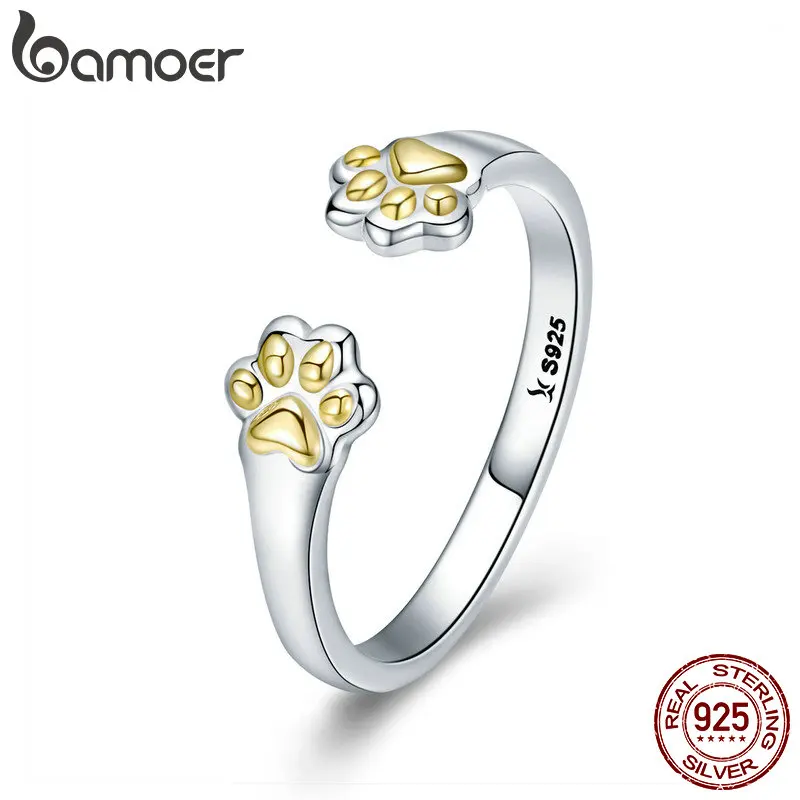 BAMOER Authentic 925 Sterling Silver Animal Footprints Open Size Adjustable Finger Rings for Women Party Wedding Jewelry SCR430
BAMOER Authentic 925 Sterling Silver Animal Footprints Open Size Adjustable Finger Rings for Women Party Wedding Jewelry SCR430