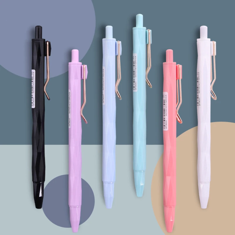 6 Pcs Retractable Gel Pens Set Black Ink Colored Diamond Gel Pen 0.5mm Replaceable Refills Office School Supplies Stationery
6 Pcs Retractable Gel Pens Set Black Ink Colored Diamond Gel Pen 0.5mm Replaceable Refills Office School Supplies Stationery