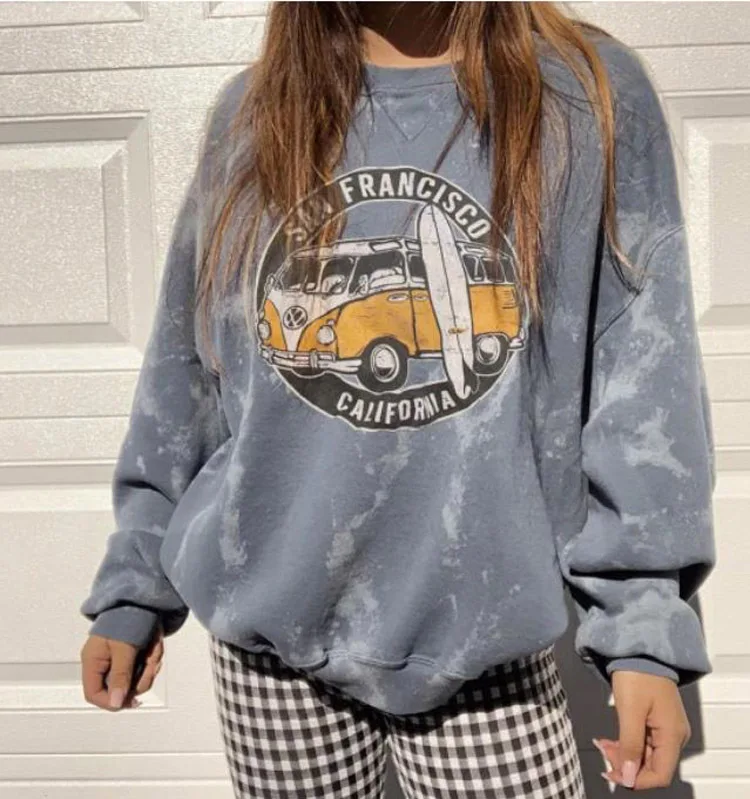 Autumn Women's Sweatshirt 2020 Vintage Casual Loose Letter Car Print Long Sleeve Oversized Female Tops Hoody Pullover Streetwear
Autumn Women's Sweatshirt 2020 Vintage Casual Loose Letter Car Print Long Sleeve Oversized Female Tops Hoody Pullover Streetwear